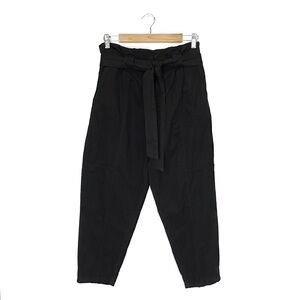 Blank NYC Black Cotton Pants Size 29/8 Paper Bag Waist Joggers Tie Waist New NWT